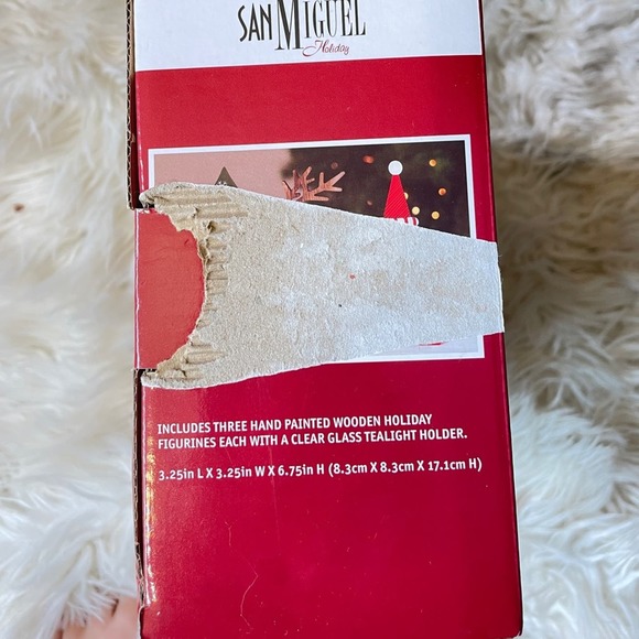 San Miguel Merry 3 Votive Candle Holders Christmas Tree, Reindeer, Snowman NWT - Picture 4 of 4